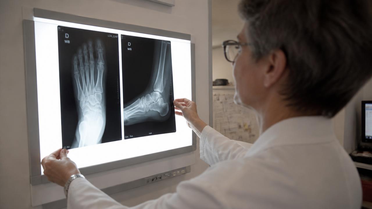 Radiografie del piede osservate su diafanoscopio in ambulatorio