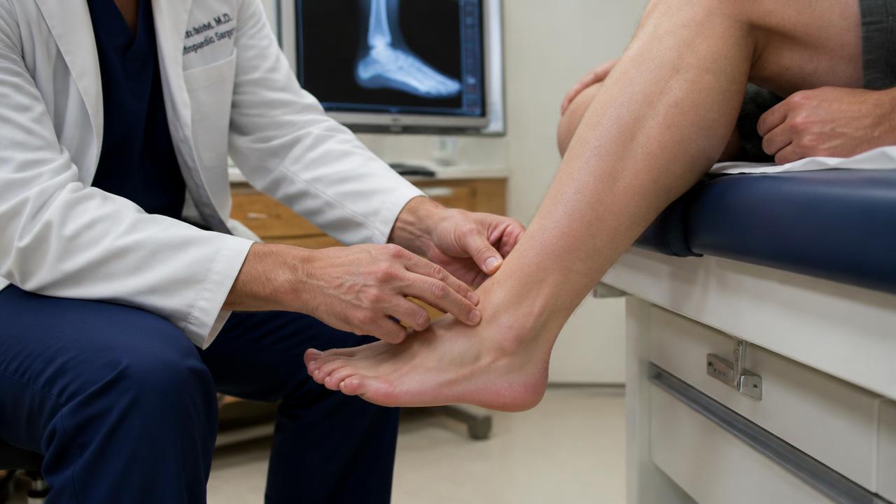 Visita ortopedica: valutazione clinica della caviglia di un paziente